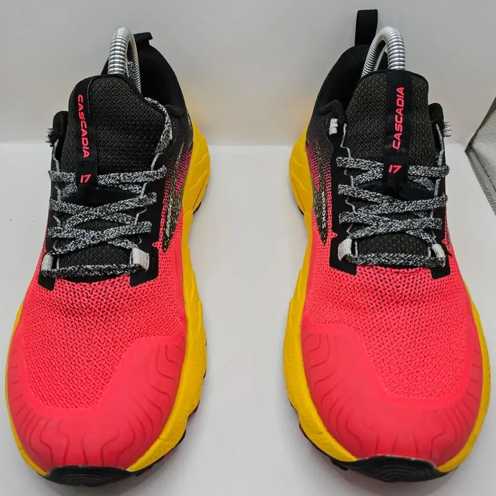 Brooks Cascadia 17 Diva Pink Lemon Chrome Women 8.5 Medium B UK 6.5 Hiking Trail